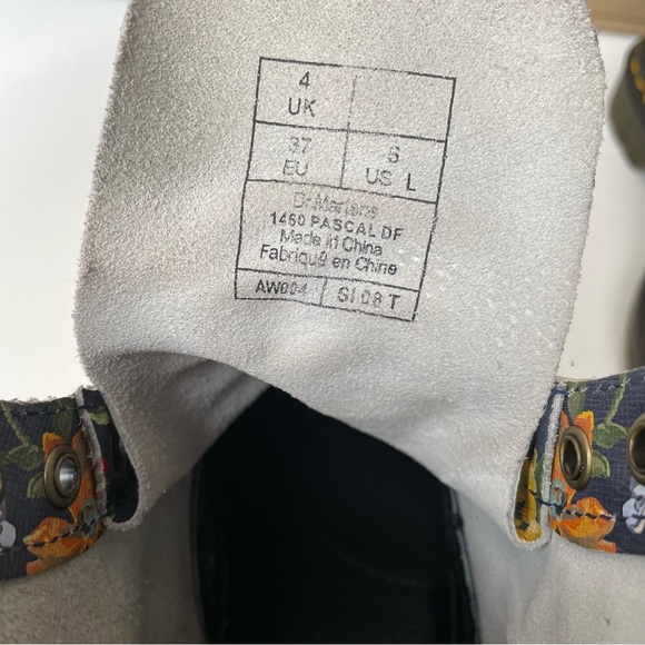 Dr. Martens 1460 Pascal Darcy Floral Print Navy Blue Leather Boho Boots UK 4 - Picture 14 of 17